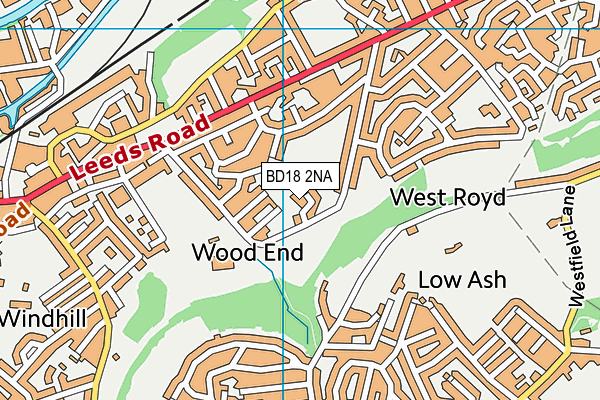 BD18 2NA map - OS VectorMap District (Ordnance Survey)