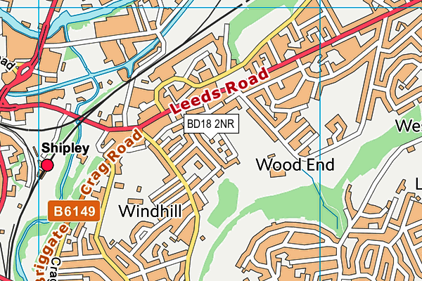 BD18 2NR map - OS VectorMap District (Ordnance Survey)