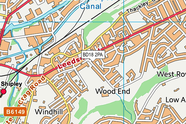 BD18 2PA map - OS VectorMap District (Ordnance Survey)