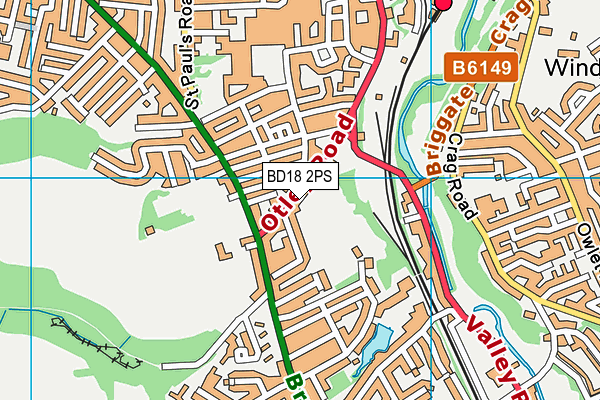 BD18 2PS map - OS VectorMap District (Ordnance Survey)