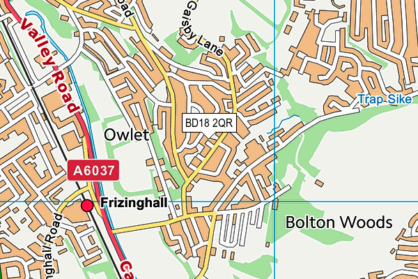 BD18 2QR map - OS VectorMap District (Ordnance Survey)