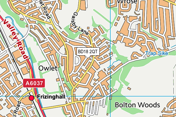 BD18 2QT map - OS VectorMap District (Ordnance Survey)