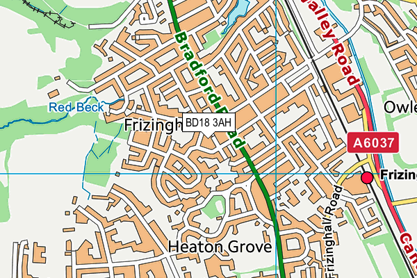 BD18 3AH map - OS VectorMap District (Ordnance Survey)