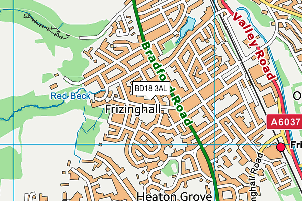 BD18 3AL map - OS VectorMap District (Ordnance Survey)