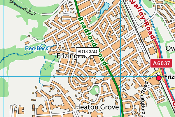 BD18 3AQ map - OS VectorMap District (Ordnance Survey)