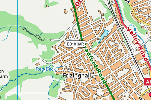 BD18 3AR map - OS VectorMap District (Ordnance Survey)