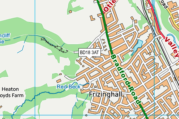 BD18 3AT map - OS VectorMap District (Ordnance Survey)