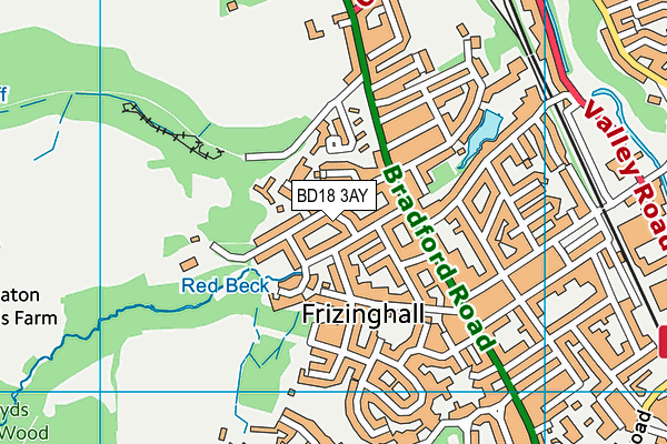 BD18 3AY map - OS VectorMap District (Ordnance Survey)