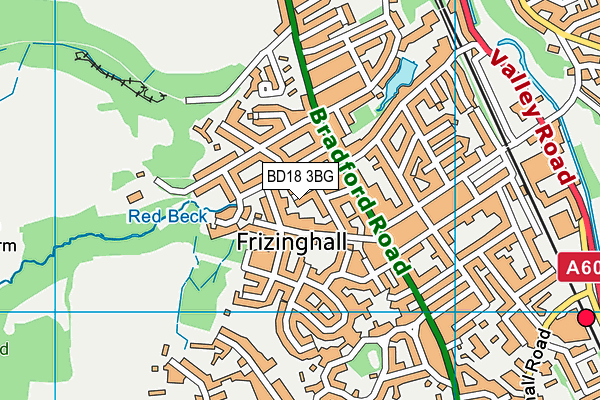 BD18 3BG map - OS VectorMap District (Ordnance Survey)