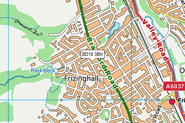 BD18 3BH map - OS VectorMap District (Ordnance Survey)