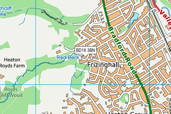 BD18 3BN map - OS VectorMap District (Ordnance Survey)