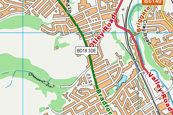 BD18 3DE map - OS VectorMap District (Ordnance Survey)
