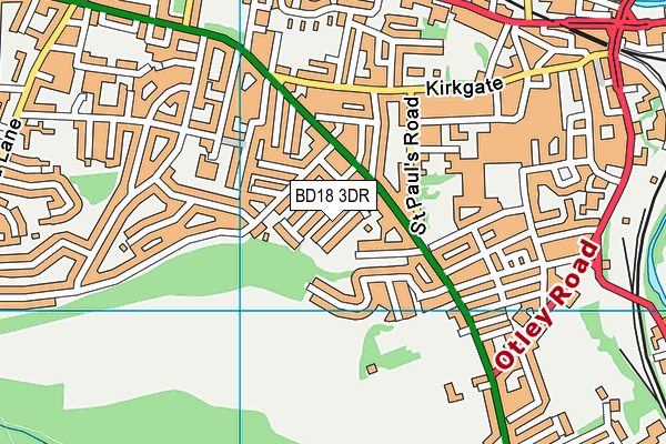 BD18 3DR map - OS VectorMap District (Ordnance Survey)