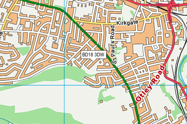 BD18 3DW map - OS VectorMap District (Ordnance Survey)
