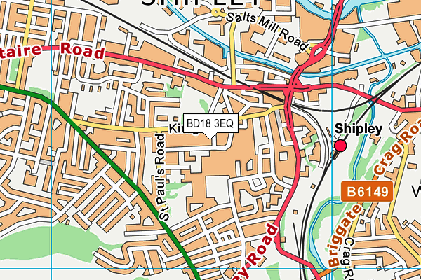 BD18 3EQ map - OS VectorMap District (Ordnance Survey)