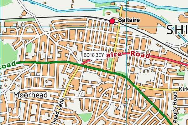 BD18 3EY map - OS VectorMap District (Ordnance Survey)