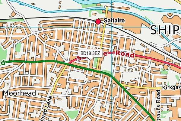 BD18 3EZ map - OS VectorMap District (Ordnance Survey)