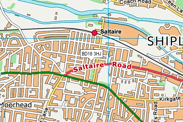 BD18 3HJ map - OS VectorMap District (Ordnance Survey)