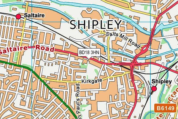 BD18 3HN map - OS VectorMap District (Ordnance Survey)