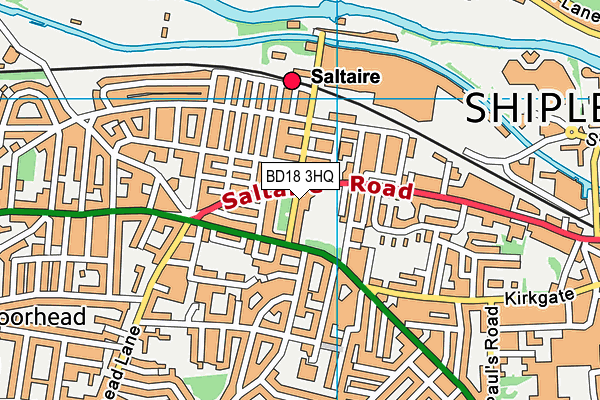 BD18 3HQ map - OS VectorMap District (Ordnance Survey)