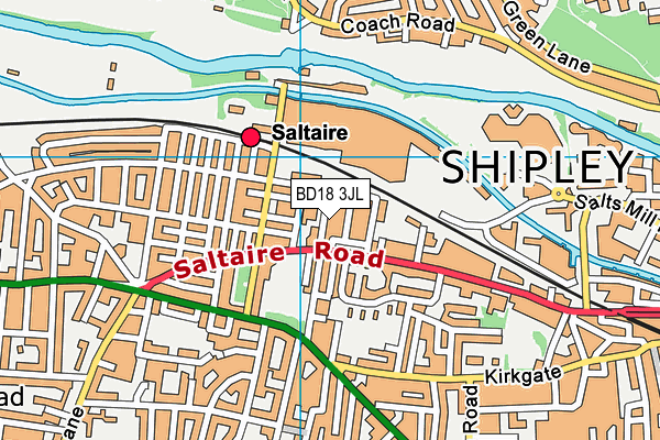 BD18 3JL map - OS VectorMap District (Ordnance Survey)