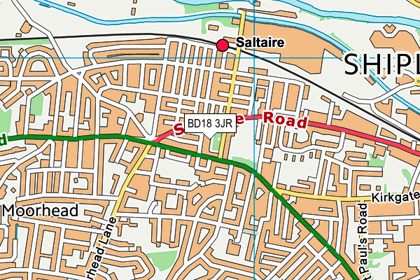 BD18 3JR map - OS VectorMap District (Ordnance Survey)
