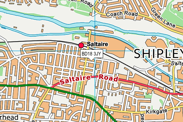 BD18 3JY map - OS VectorMap District (Ordnance Survey)