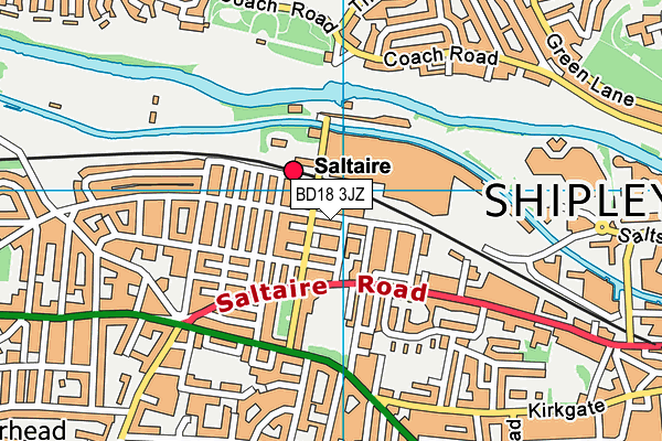 BD18 3JZ map - OS VectorMap District (Ordnance Survey)