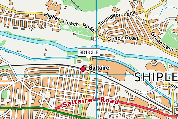 BD18 3LE map - OS VectorMap District (Ordnance Survey)