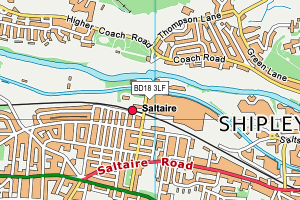 BD18 3LF map - OS VectorMap District (Ordnance Survey)