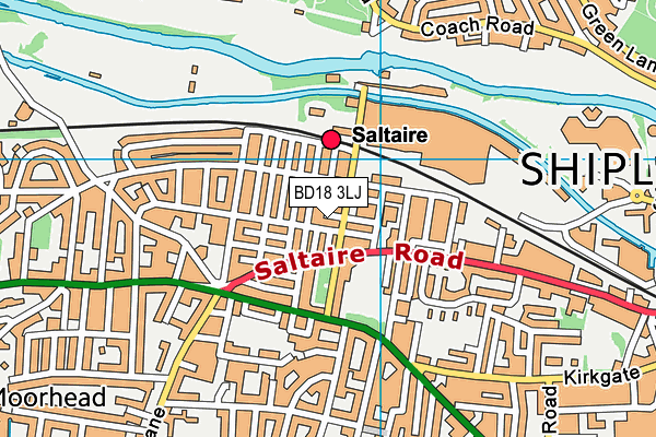 BD18 3LJ map - OS VectorMap District (Ordnance Survey)