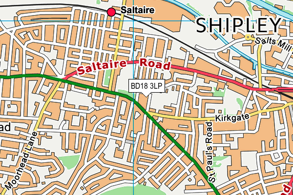 BD18 3LP map - OS VectorMap District (Ordnance Survey)