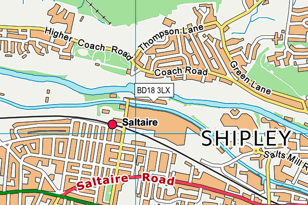 BD18 3LX map - OS VectorMap District (Ordnance Survey)