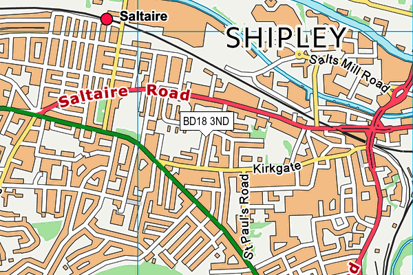 BD18 3ND map - OS VectorMap District (Ordnance Survey)