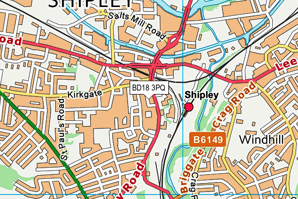 BD18 3PQ map - OS VectorMap District (Ordnance Survey)