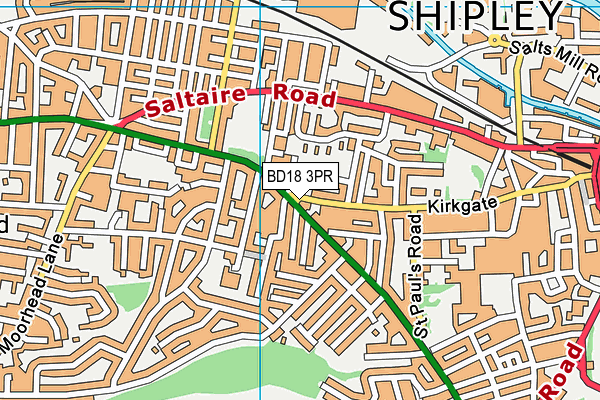 BD18 3PR map - OS VectorMap District (Ordnance Survey)