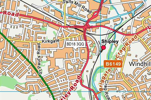 BD18 3QQ map - OS VectorMap District (Ordnance Survey)