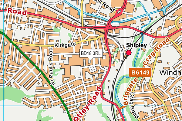 BD18 3RL map - OS VectorMap District (Ordnance Survey)