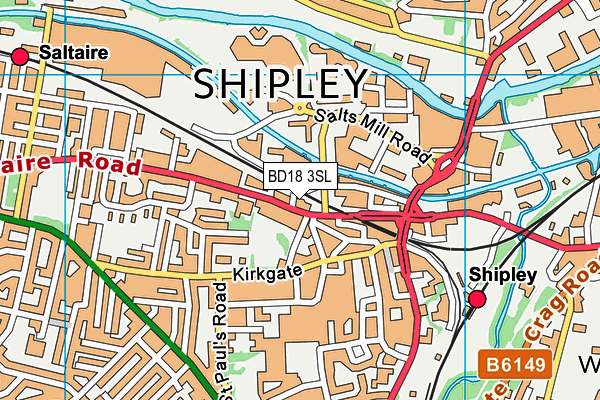 BD18 3SL map - OS VectorMap District (Ordnance Survey)