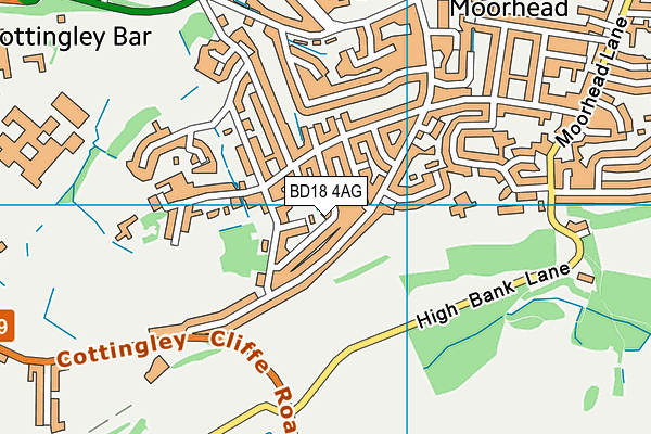 BD18 4AG map - OS VectorMap District (Ordnance Survey)