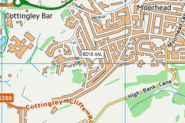 BD18 4AL map - OS VectorMap District (Ordnance Survey)