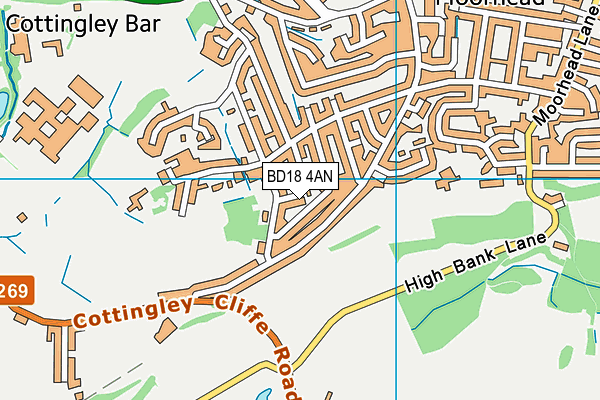 BD18 4AN map - OS VectorMap District (Ordnance Survey)