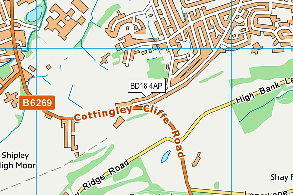 BD18 4AP map - OS VectorMap District (Ordnance Survey)