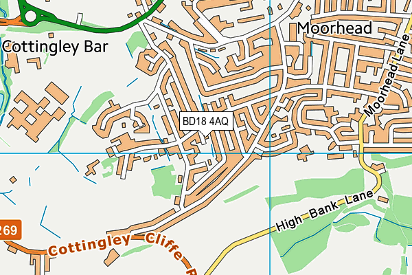 BD18 4AQ map - OS VectorMap District (Ordnance Survey)