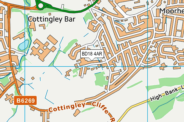 BD18 4AR map - OS VectorMap District (Ordnance Survey)