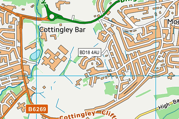 BD18 4AU map - OS VectorMap District (Ordnance Survey)