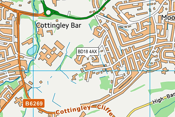 BD18 4AX map - OS VectorMap District (Ordnance Survey)