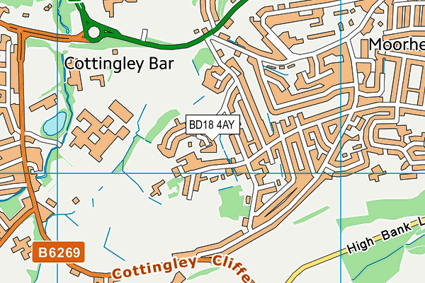 BD18 4AY map - OS VectorMap District (Ordnance Survey)