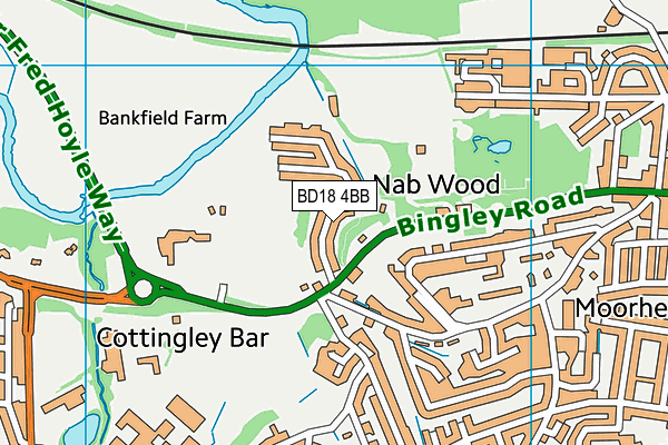 BD18 4BB map - OS VectorMap District (Ordnance Survey)