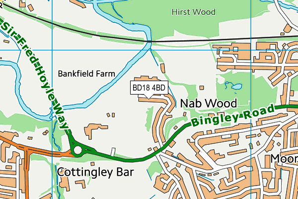 BD18 4BD map - OS VectorMap District (Ordnance Survey)